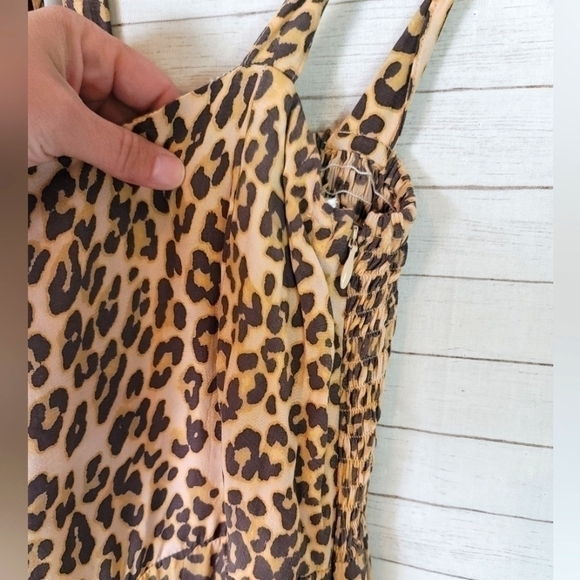 Faithfull The Brand Elsa Leopard Print Jumpsuit, Sz 4 - Picture 9 of 16